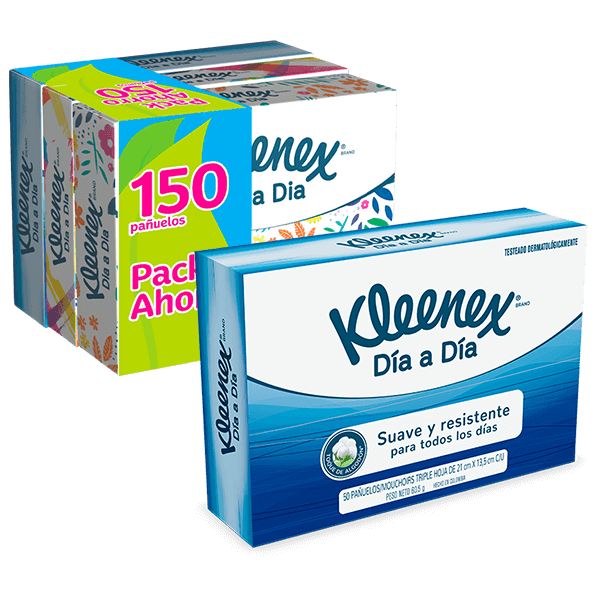 Kleenex día a día 150 pañuelos caja azul